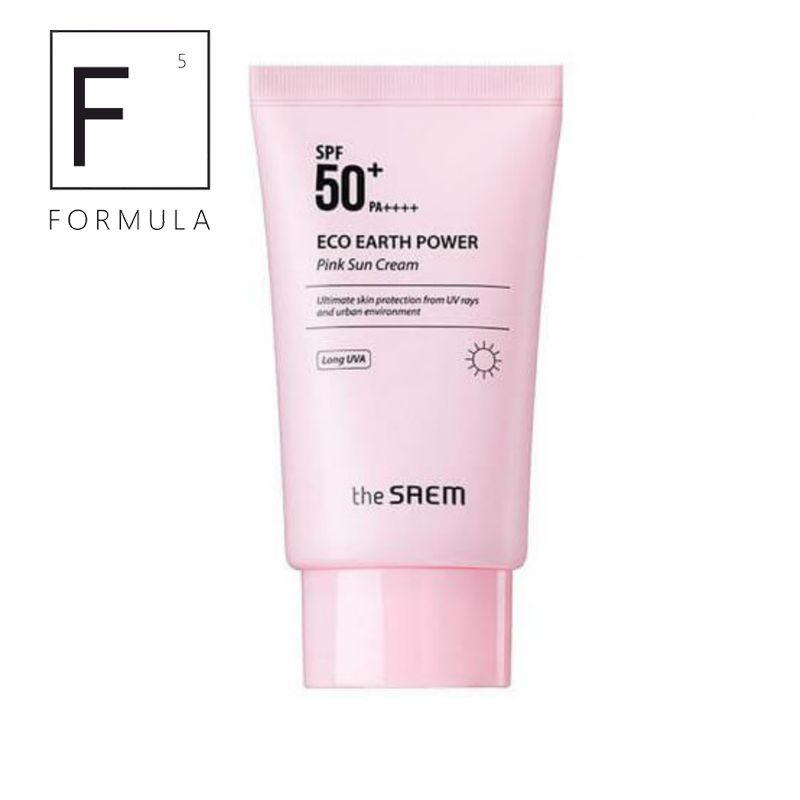 Солнцезащитный крем для проблемной кожи The Saem Sun Eco Earth Pink Sun Cream SPF50+ PA++++_1